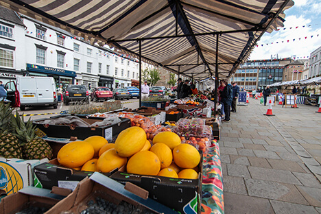 Market stall in Warwick Town Center